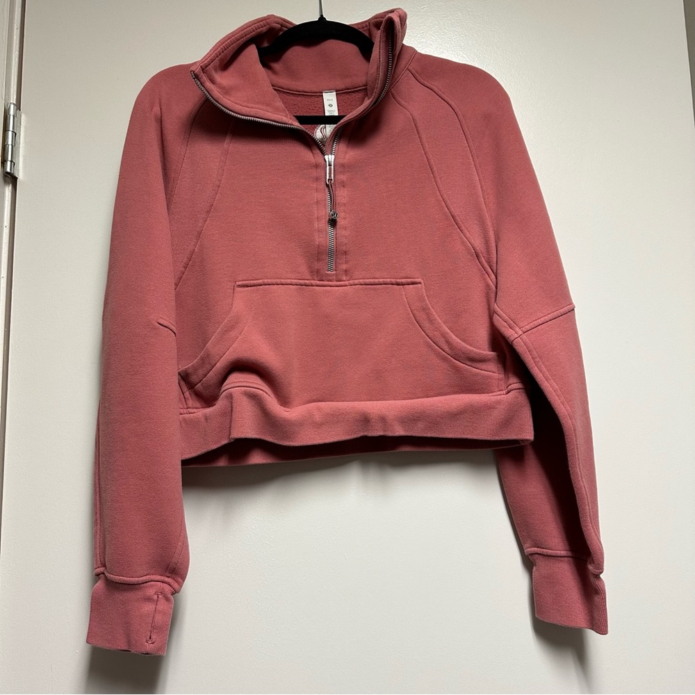 lululemon athletica Rose Dust Cropped Half-Zip Pullover